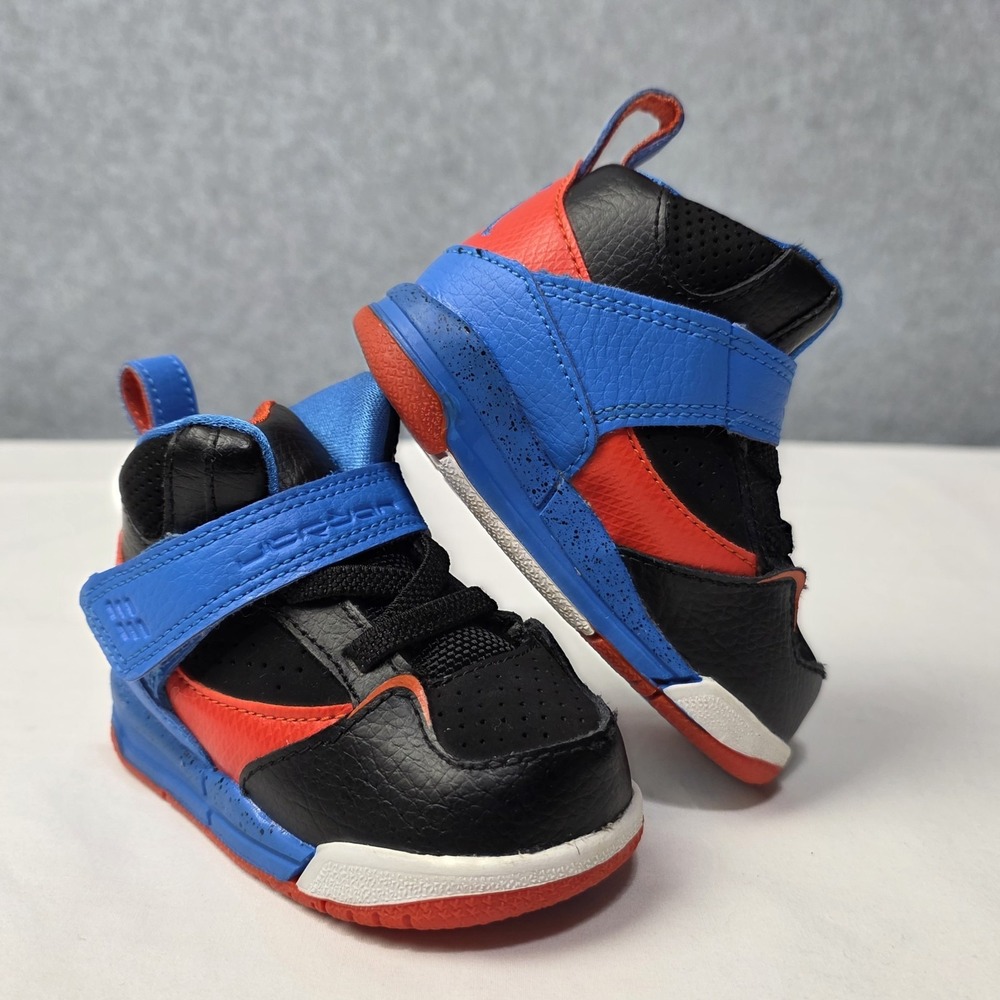 Jordan Flight 45 High Shoes TD Toddler Size 4C Black Blue Red 599903-027 Baby - Picture 2 of 11